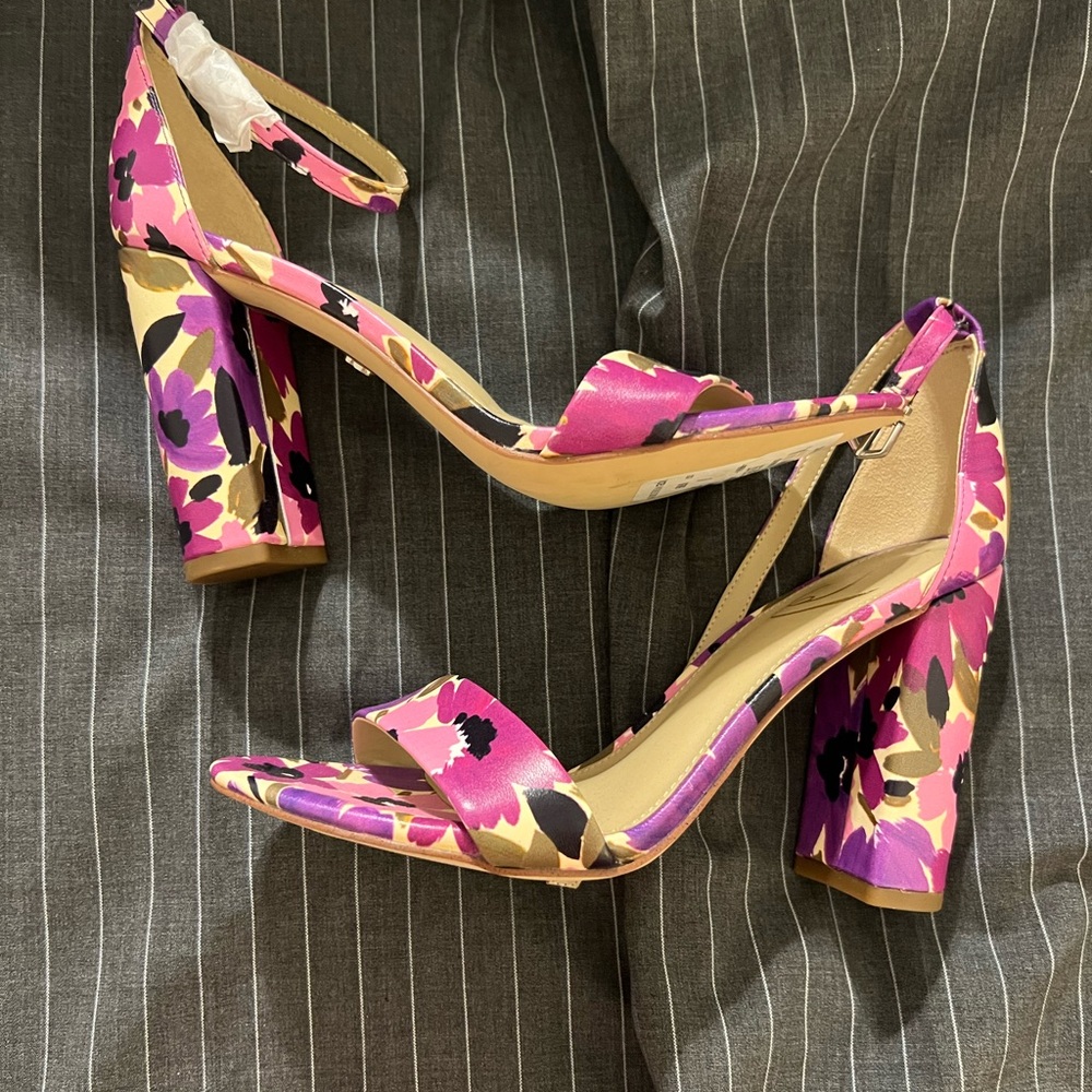 Sam Edelman Pink and Purple Floral Heels
